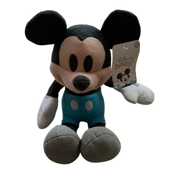 Disney Baby My First Mickey Mouse Blue Gray 14 “ Long Plush Toy Stuffed Animal - Picture 1 of 11